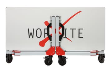 WorXite folded upright on its wheels
